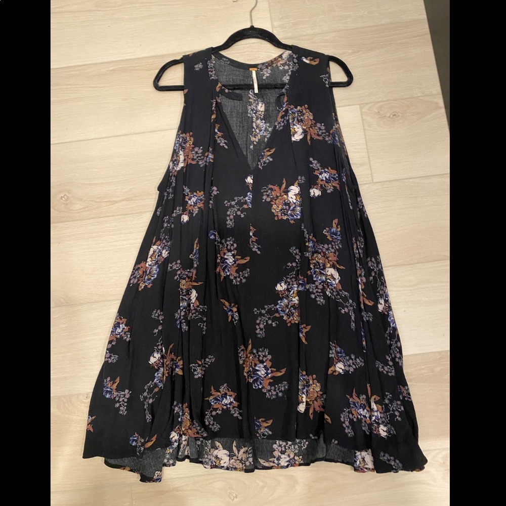 Free people black and floral flowy dress